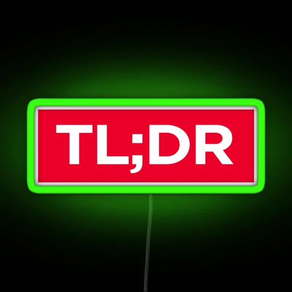TL DR Red Box RGB Neon Sign