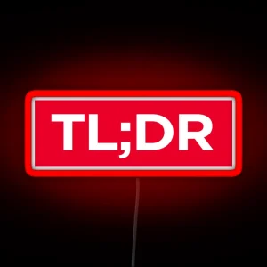 TL DR Red Box RGB Neon Sign