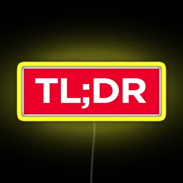 TL DR Red Box RGB Neon Sign