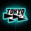 Neon sign in Tokyo at dusk with vibrant colors