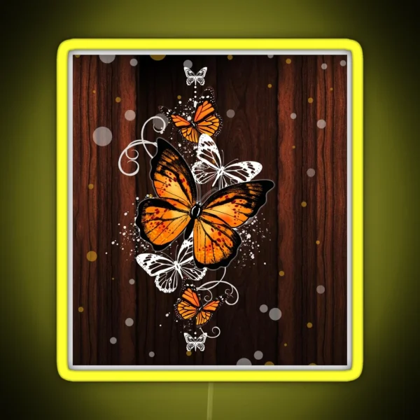 To My Daughter Butterfly Backgroud Clasic RGB Neon Sign