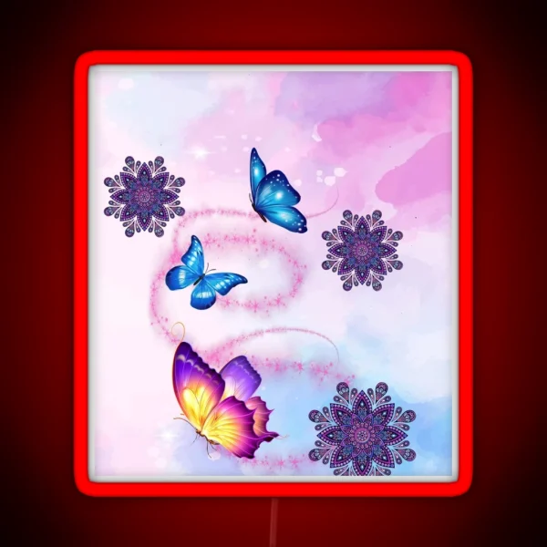 To My Daughter Purple Butterfly Love Mom RGB Neon Sign