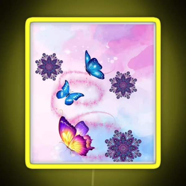 To My Daughter Purple Butterfly Love Mom RGB Neon Sign