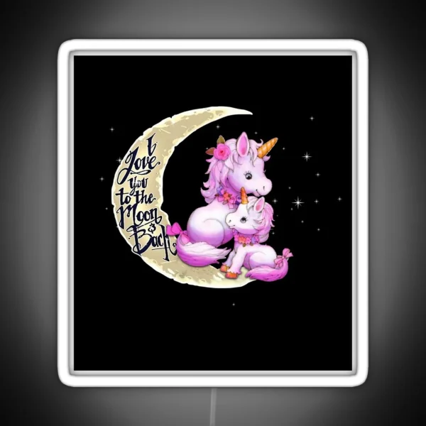 To My Precious Daughter I Love You To The Moon And Back Pink RGB Neon Sign