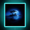 A heartwarming neon sign with watercolor background, dedicated to a special mother-in-law, featuring vibrant blue tones.