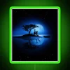Neon watercolor background with pastel green color scheme