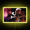Neon sign featuring Harlock's spaceship, Space Battleship Yamato, heading to infinity.