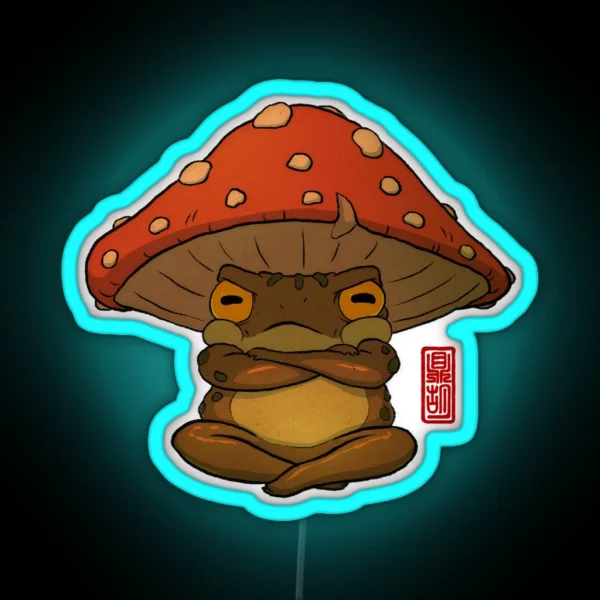 Toad In Toadstool Hat Art No Background RGB Neon Sign