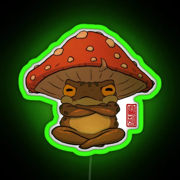Toad In Toadstool Hat Art No Background RGB Neon Sign