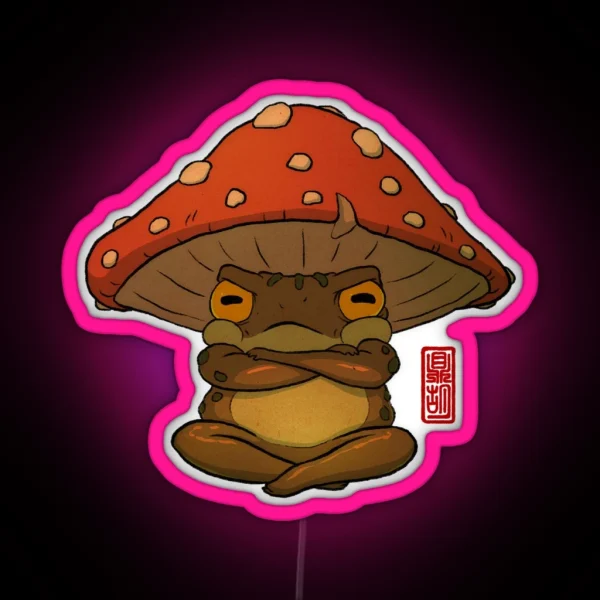 Toad In Toadstool Hat Art No Background RGB Neon Sign