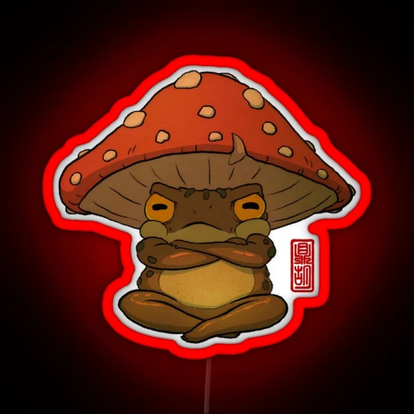 Toad In Toadstool Hat Art No Background RGB Neon Sign