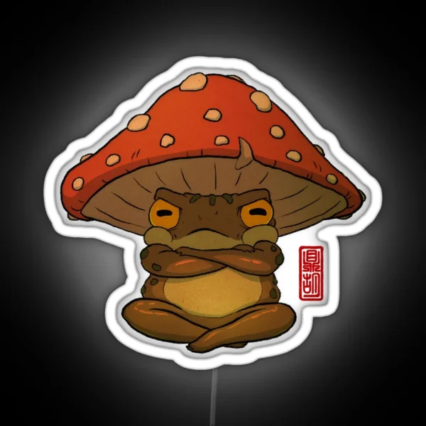 Toad In Toadstool Hat Art No Background RGB Neon Sign