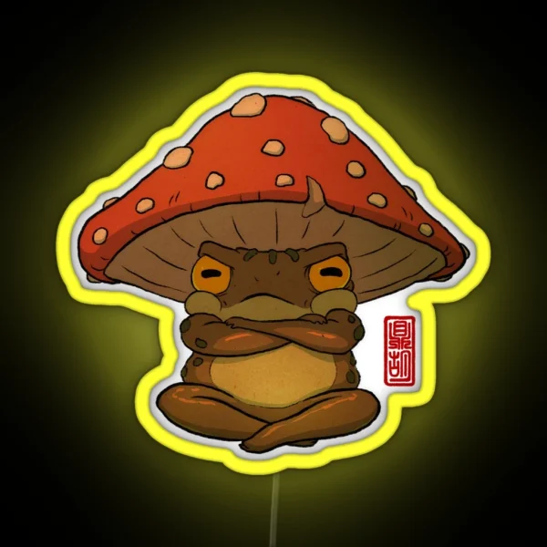 Toad In Toadstool Hat Art No Background RGB Neon Sign