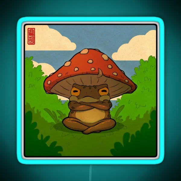 Toad In Toadstool Hat Art RGB Neon Sign