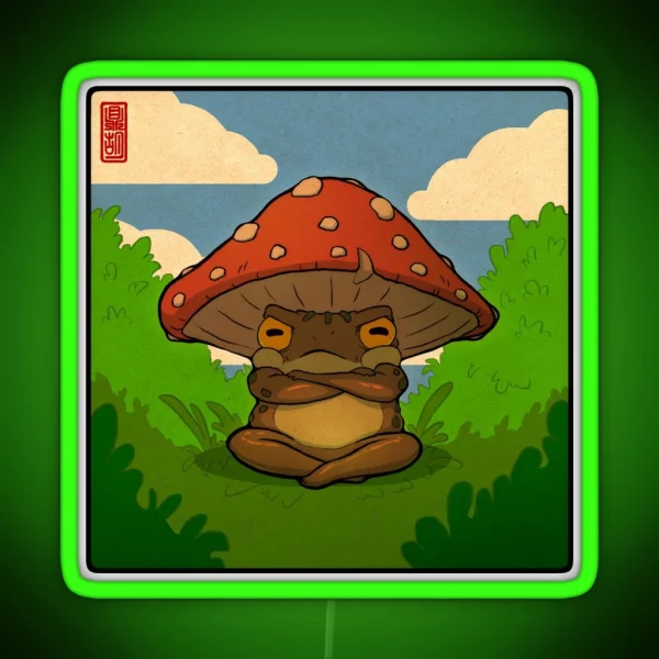 Toad In Toadstool Hat Art RGB Neon Sign