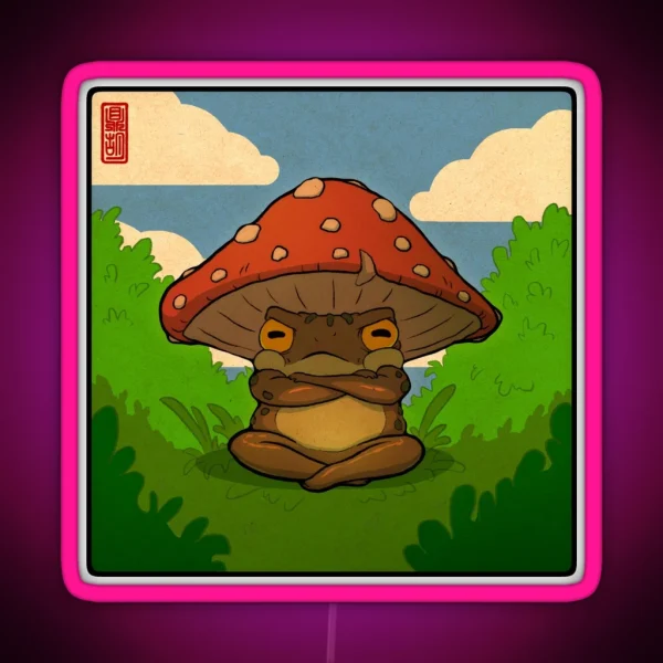 Toad In Toadstool Hat Art RGB Neon Sign