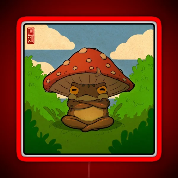 Toad In Toadstool Hat Art RGB Neon Sign