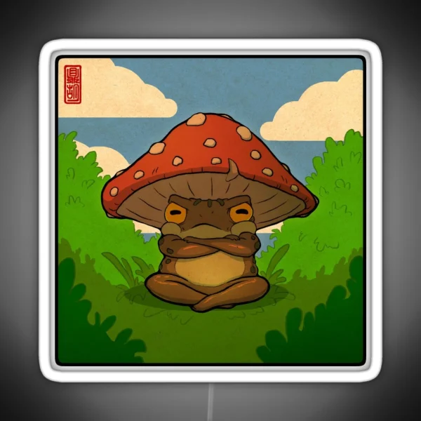 Toad In Toadstool Hat Art RGB Neon Sign