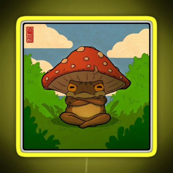 Toad In Toadstool Hat Art RGB Neon Sign