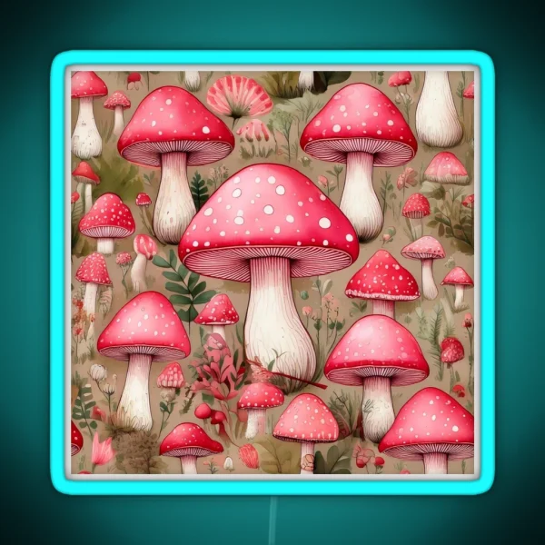 Toadstools In Pink RGB Neon Sign