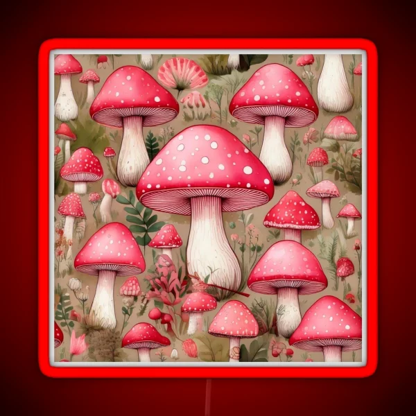Toadstools In Pink RGB Neon Sign
