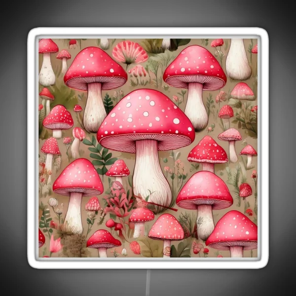 Toadstools In Pink RGB Neon Sign