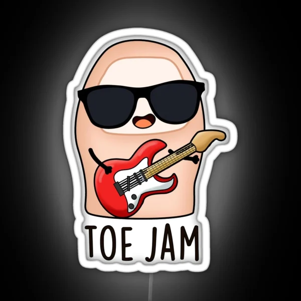 Toe Jam Funny Music Puns RGB Neon Sign
