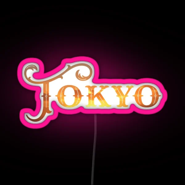 Tokyo Bestseller City Premium Gift Heart Gold Party RGB Neon Sign