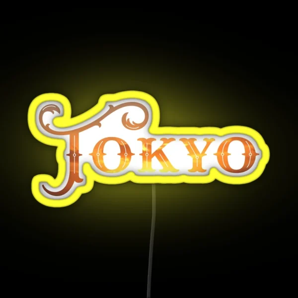 Tokyo Bestseller City Premium Gift Heart Gold Party RGB Neon Sign