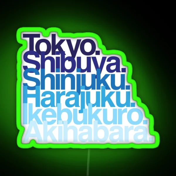 Tokyo Districts Blues RGB Neon Sign