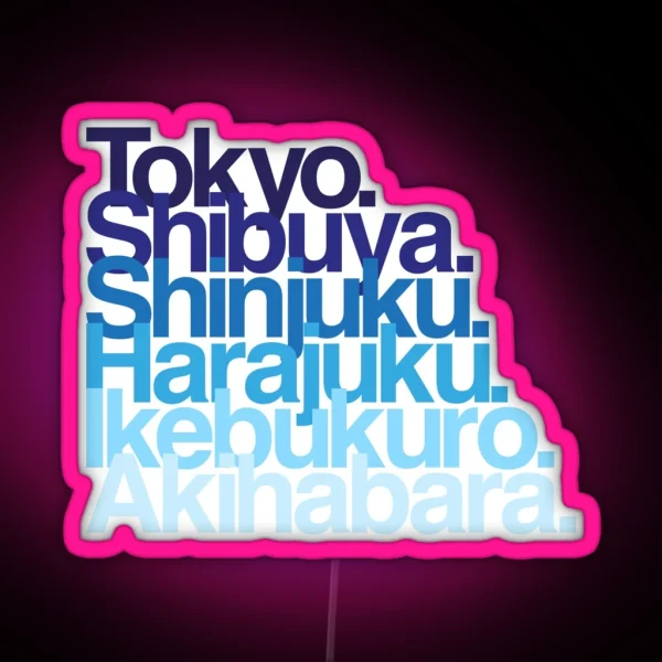 Tokyo Districts Blues RGB Neon Sign