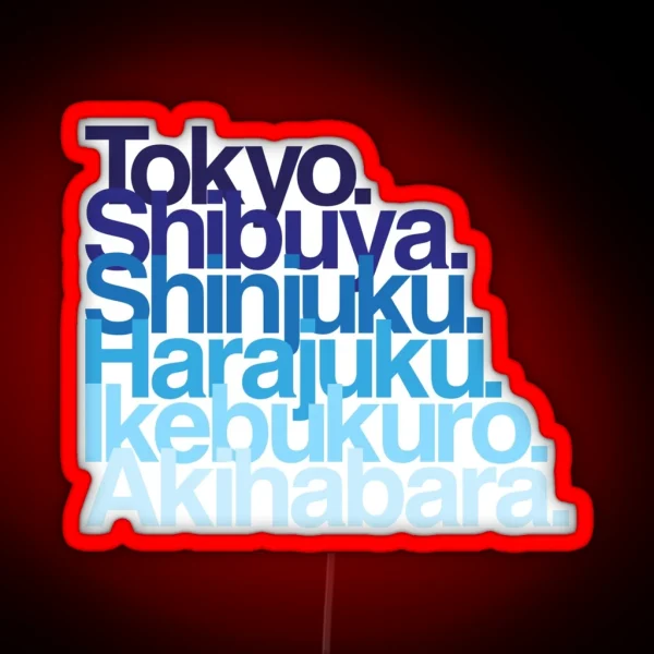 Tokyo Districts Blues RGB Neon Sign