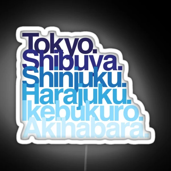 Tokyo Districts Blues RGB Neon Sign
