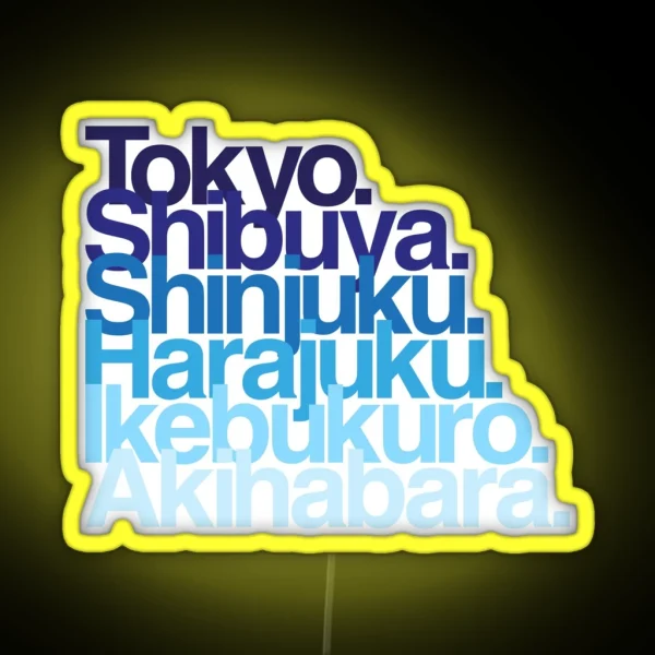 Tokyo Districts Blues RGB Neon Sign