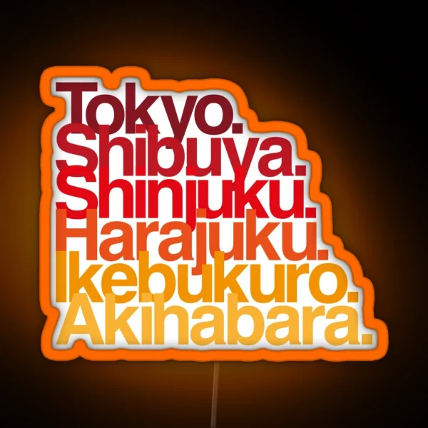 Tokyo Districts Reds RGB Neon Sign