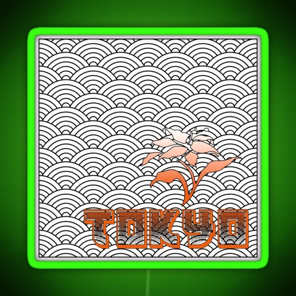 Tokyo Led With Flowers RGB Neon Sign