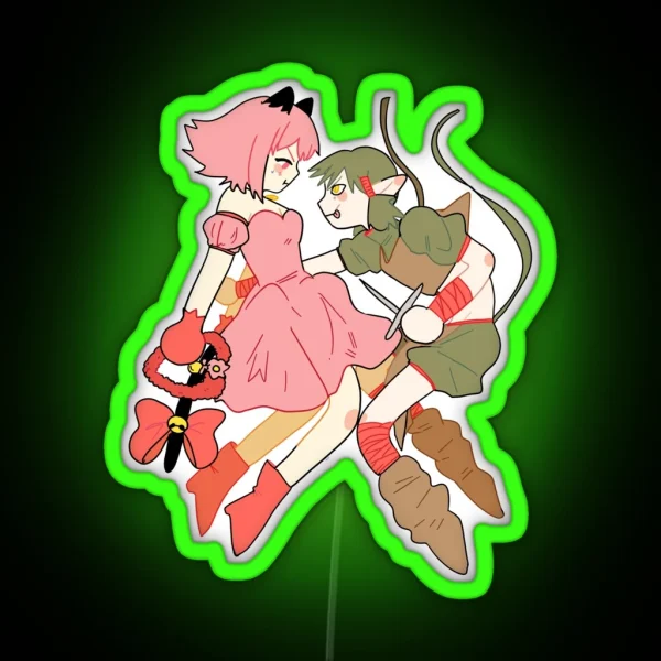 Tokyo Mew Mew Ichigo And Kisshu Zoey And Dren RGB Neon Sign