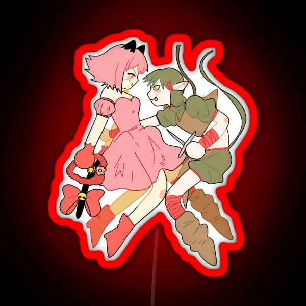 Tokyo Mew Mew Ichigo And Kisshu Zoey And Dren RGB Neon Sign