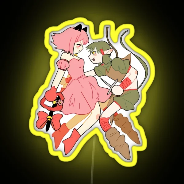 Tokyo Mew Mew Ichigo And Kisshu Zoey And Dren RGB Neon Sign