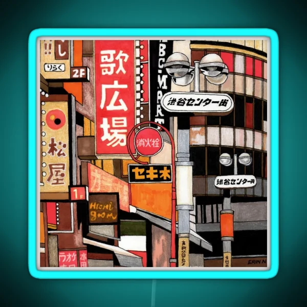 Tokyo Street Signs RGB Neon Sign