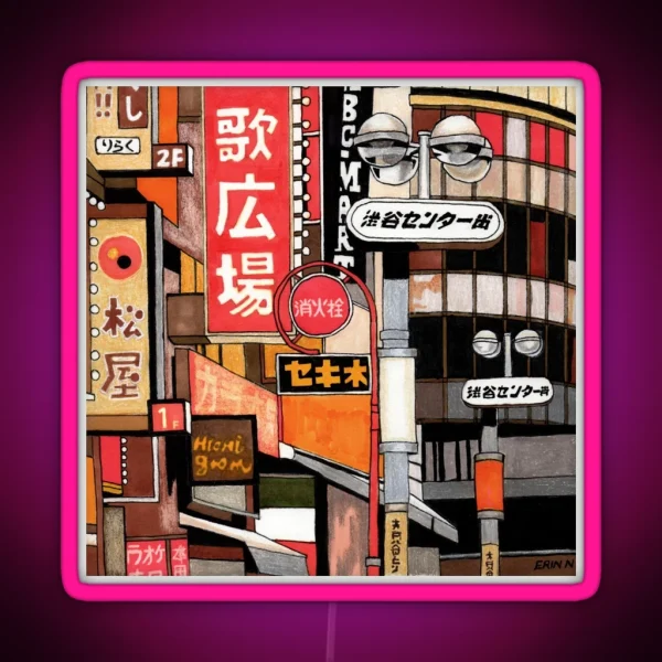 Tokyo Street Signs RGB Neon Sign