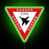 Tomcat F-14 fighter jet in a neon-lit danger zone