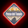 Neon-lit mountain pass with vibrant red colors under a dark sky, set amidst the Italian Alps.