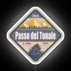 Neon-lit mountain pass in Tonale, Italy, with a motorcyclist in the distance.