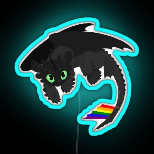 Toothless Gay RGB Neon Sign