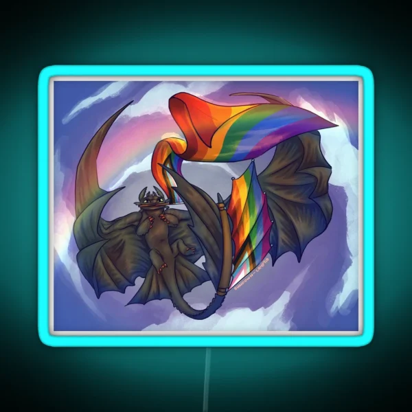 Toothless Rainbow Pride 2024 RGB Neon Sign