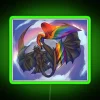 Rainbow neon sign featuring Toothless from How to Train Your Dragon, symbolizing LGBTQ+ pride and inclusivity.