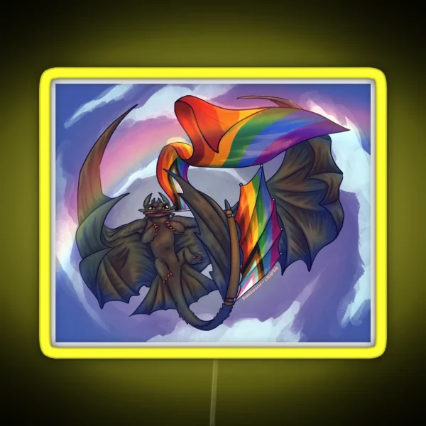 Toothless Rainbow Pride 2024 RGB Neon Sign