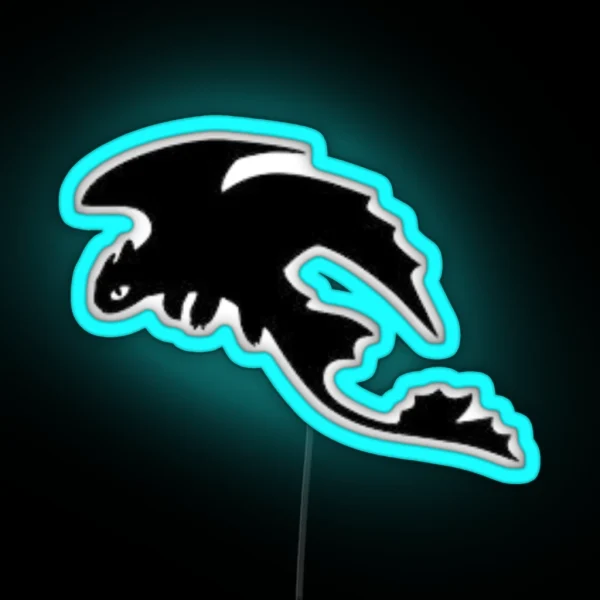 Toothless Silhouette RGB Neon Sign
