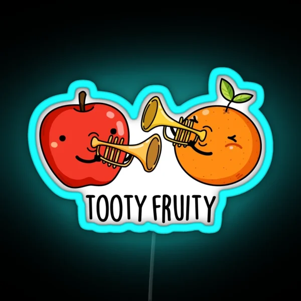 Tooty Fruity Musician Funny Fruit Puns RGB Neon Sign